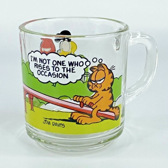 McDonald's Garfield Cat Glass Cup Odie Pooky Nermal Arlene Jim Davis Seesaw - Picture 7 of 16